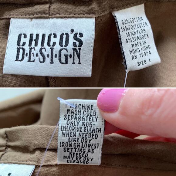 Chico's Dune Stretch High Rise Wide Leg Cropped Pants Size 1 M 8 - Picture 9 of 10